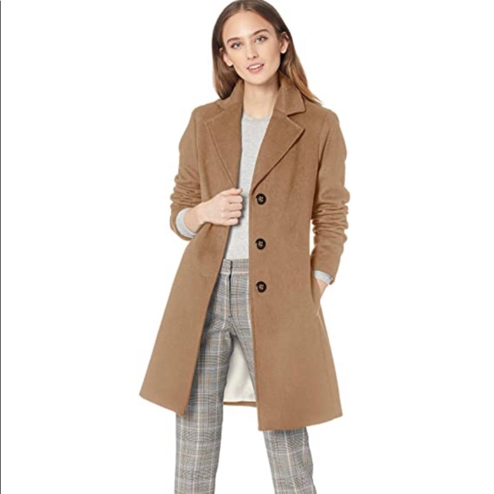 Calvin Klein Cashmere Wool Camel Coat - 6